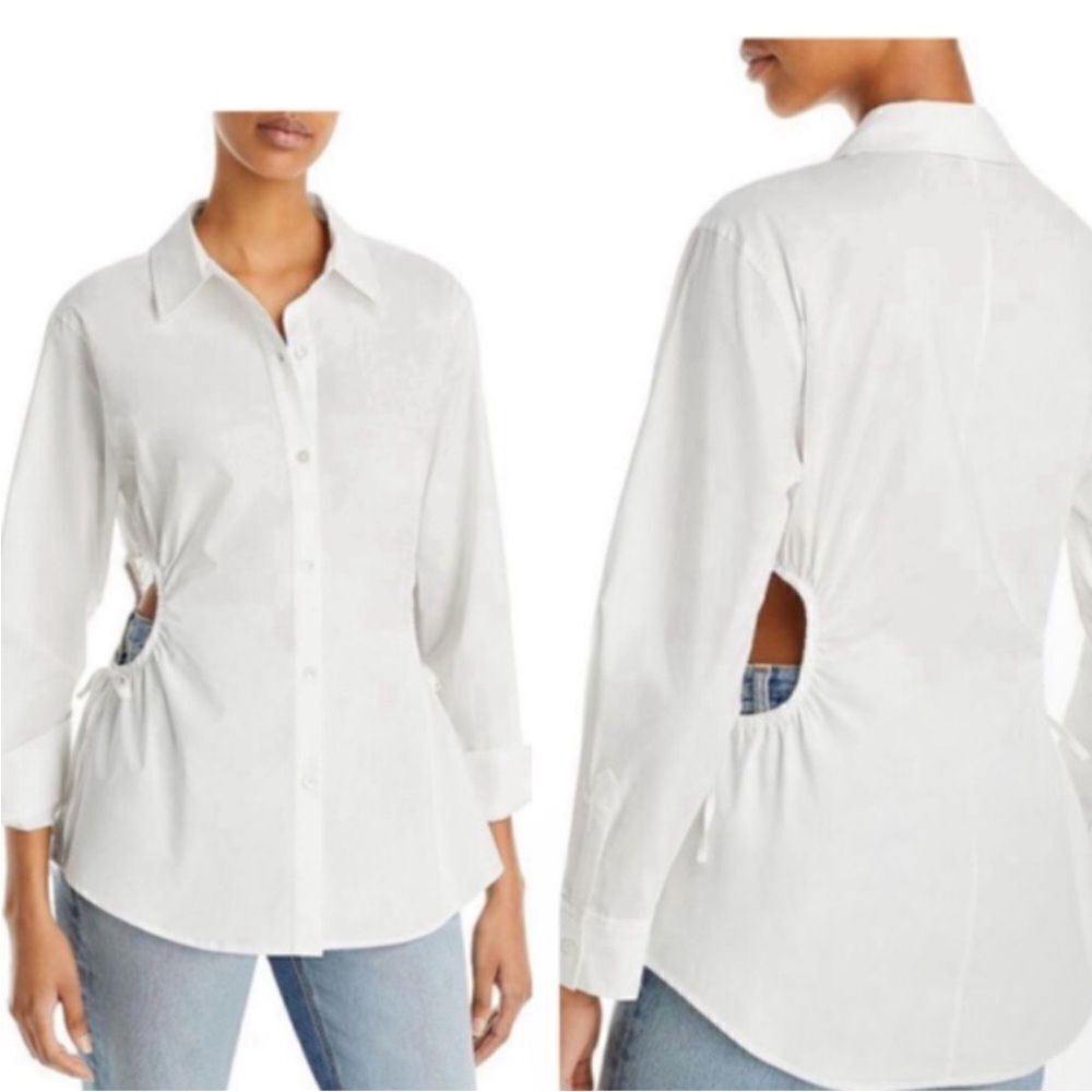 Rails NWT Womens Cristiana White Tencel Blend Cut-Out Tunic Top Shirt size XS